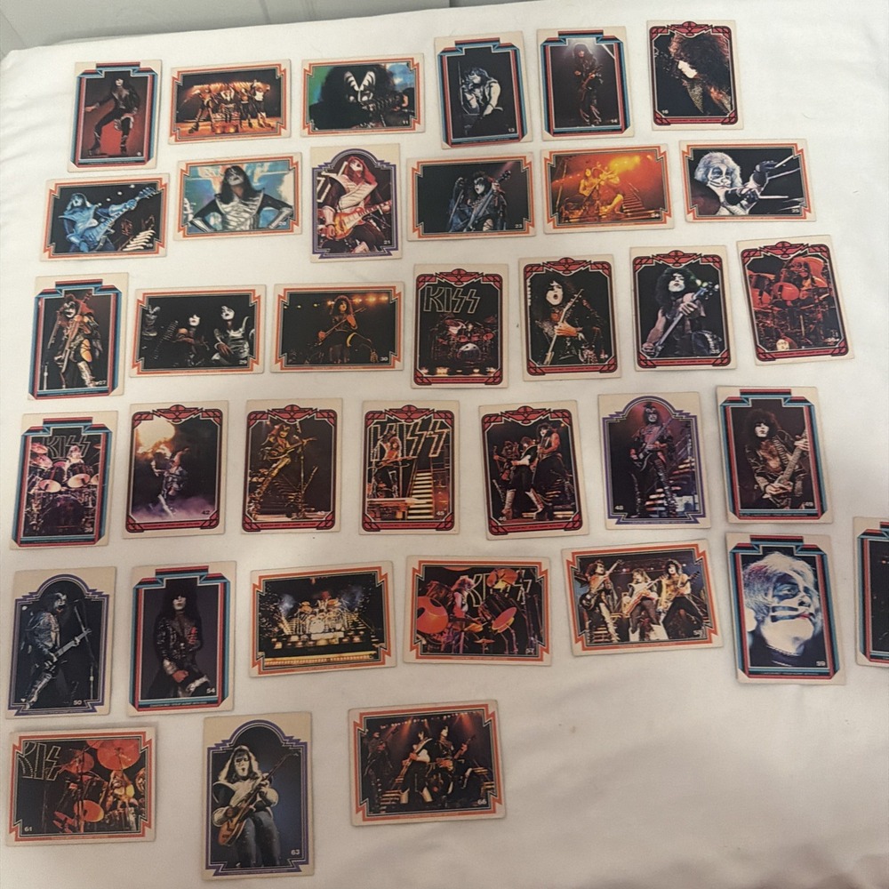 Lot Of  36 Vintage Kiss 1978 Trading Cards. 50 % Of Complete Set . No Dupes